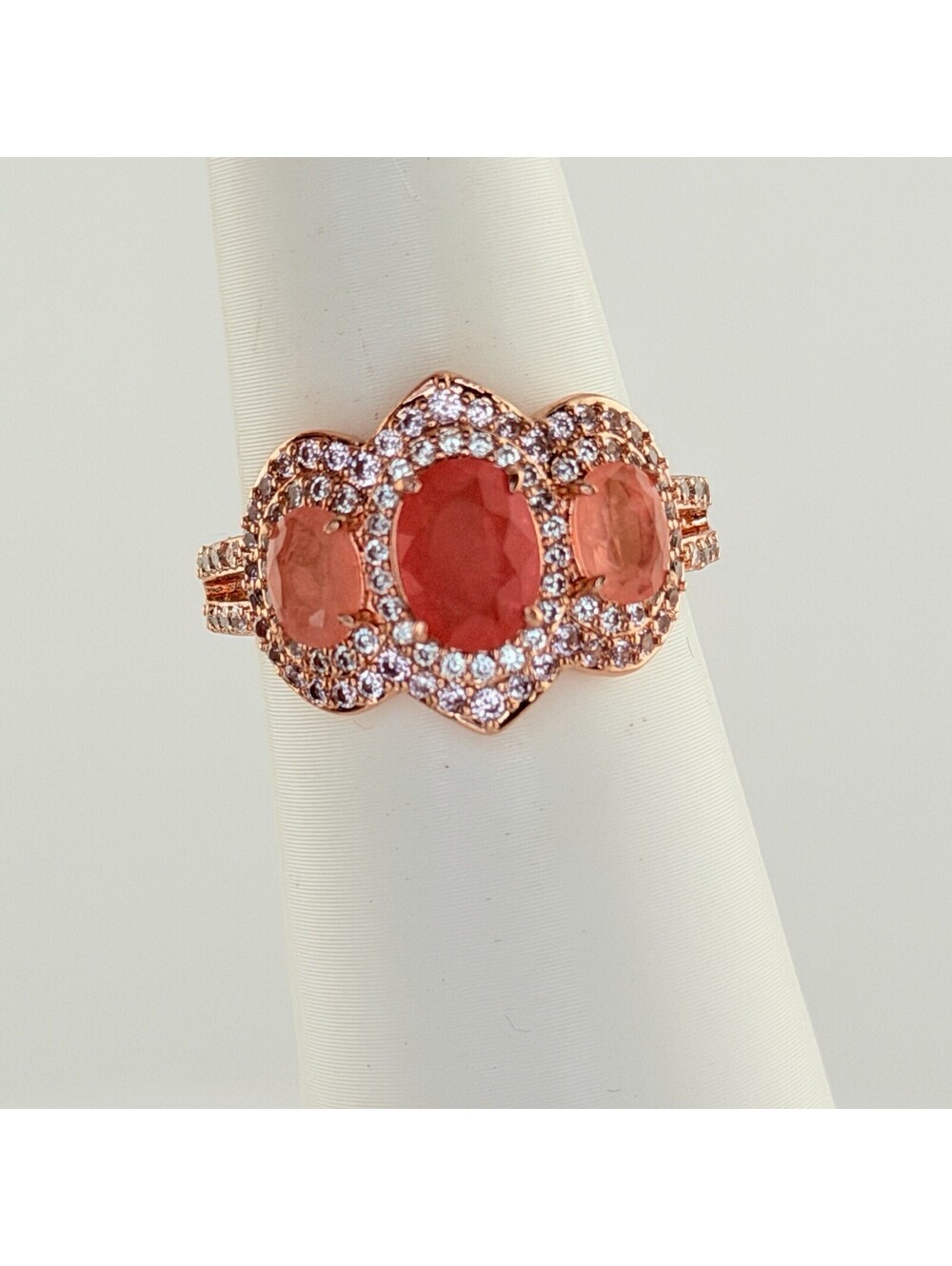 Bomb Party Sz 9 “All Good Things Sparkle” RBP6846 Coral & Peach Tourmaline